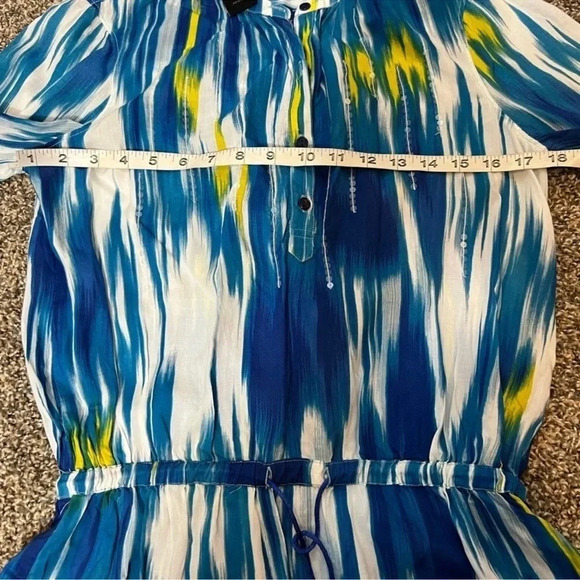 CALVIN KLEIN BLUE MULTICOLOR TOP BLOUSE - Picture 5 of 8